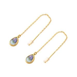 クリームドット Cream dot. オーロラカラー華奢ドロップのアメリカンピアス （クリア）
