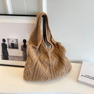 チャイムトリップ Chime Trip バッグ 手提げ トートバッグ ニット 秋冬小物 ケーブルニット レディース ショルダーバッグ 韓国ファッション
