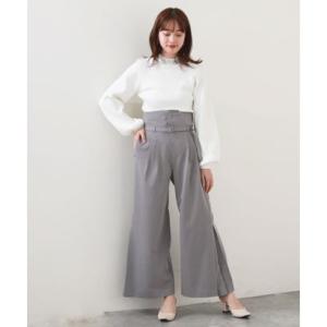 チーク Cheek 折り返し2WAYワイドパンツ （GRAY）