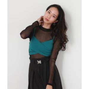 チーク Cheek カシュクールキャミSETシアートップス （BLK）