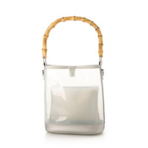 カシェリエ CACHELLIE C8445 TPU*BANBOO HNDL 2W TOTE （シルバ...