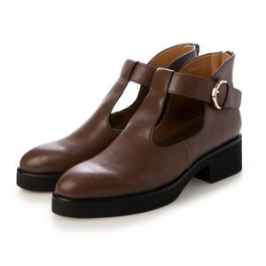 クリー ラボキゴシ Creer RABOKIGOSHI 4.5cmTストラップアンクルブーツ （ブラウン）