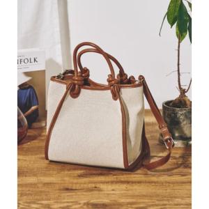 カシュカシュ cache cache ノットハンドルエルガリートートバッグ （キャメル）