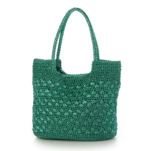 カシュカシュ cache cache メタリックコード柄編みトートバッグ （GN）