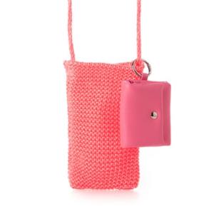 カシュカシュ cache cache ネオンカラーニットスマホショルダーバッグ （LPI）