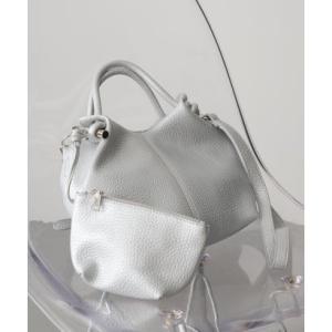カシュカシュ cache cache ノットハンドルシボPUトート （シルバー）