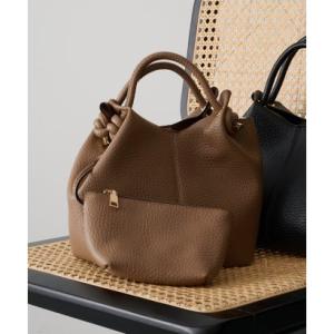 カシュカシュ cache cache ノットハンドルシボPUトート （ブラウン）