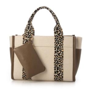 カシュカシュ cache cache ポーチ付テープハンドルスクエアトート （LEO）