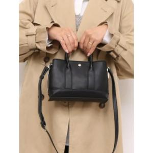 カシュカシュ cache cache シボフェイクレザー2wayミニバッグ （BK）
