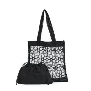 カシュカシュ cache cache レースミニ手提げバッグ （BK）