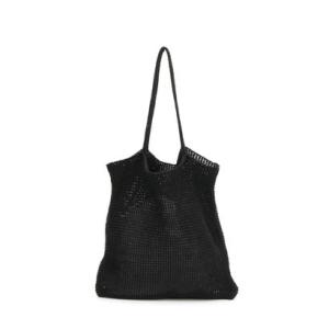 カシュカシュ cache cache ラメ糸編みトートバッグ （BK）