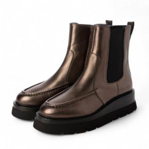 サヴァサヴァ cava cava 厚底サイドゴアモカブーツ （ブロンズ）