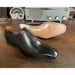 レザーソール 360°フルマッケイ製法 ホールカット・ワンピース・プレーン DEUS （ブラック）