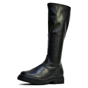 カヴール CAVOUR ロングブーツ ストレッチ ブーツ レディース ボリューム トラックソール ラウンドトゥ 筒口細め トレンド イベント サイドジ