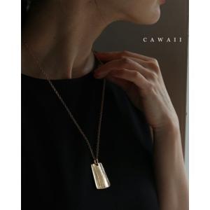 カワイイ CAWAII アンティーク風な質感のゴールドプレートネックレス （ゴールド）