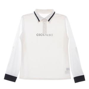 セシルマクビーグリーン CECIL McBEE green ロールアップスリーブPOLO （WH）