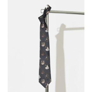 チルワーク バイ クイトランニング CHILLWORK by Quit Running とろみネクタイ 猫 総柄 デザイン （その他25）