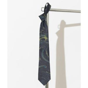 チルワーク バイ クイトランニング CHILLWORK by Quit Running マーブル柄 サイケデリック とろみ総柄ネクタイ イージーケア