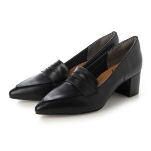 シックス CHICS ポインテッドトゥローファーデザインパンプス （BLK）