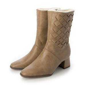 シックス CHICS メッシュデザインショートブーツ （BEG）