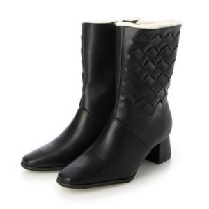 シックス CHICS メッシュデザインショートブーツ （BLK）