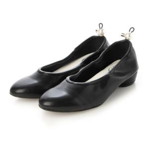シックス CHICS パール調コードストッパー付フラットシューズ （BLK）