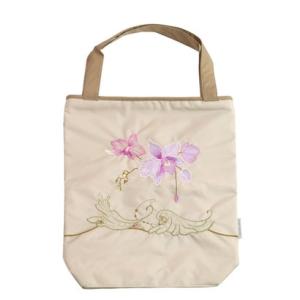 シノワズリーモダンキョウト シノワズリーモダン京都 蘭花オーガンジー刺繍 防水・撥水トートバッグ モカ （モカ）