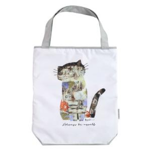 シノワズリーモダンキョウト シノワズリーモダン京都 深尾竜騎 猫イラストプリント 防水・撥水トートバッグ グレー （グレー）
