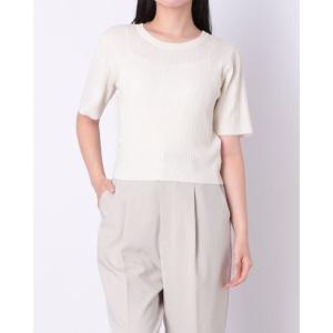 クラネ CLANE W FACE RIB KNIT CARDIGAN （IVORY）