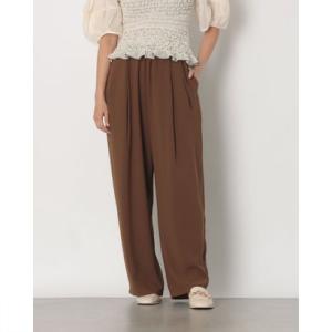 クラネ CLANE DRAWSTRING LOOSE TUCK PANTS （BROWN）