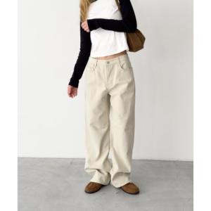 キャナルジーン CANAL JEAN El mar キャンバスストレートパンツ （ライトベージュ）