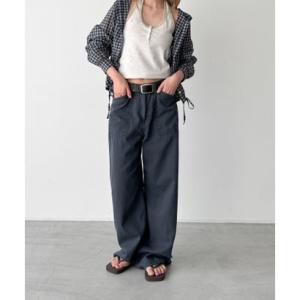 キャナルジーン CANAL JEAN El mar ライトオンスウォッシングベイカーパンツ （チャコールグレー）