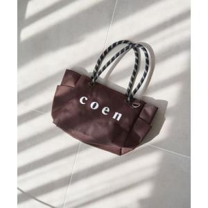 【一部WEBカラー・追加】coen（コーエン） ロゴ ポリキャンバストートバッグ（Mサイズ）