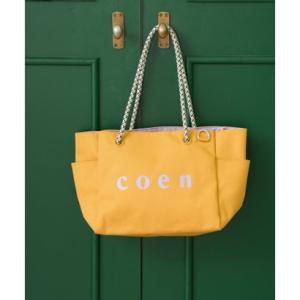 【一部WEBカラー・追加】coen（コーエン） ロゴ ポリキャンバストートバッグ（Mサイズ）