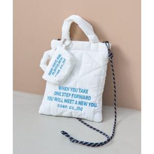 コーエン coen ロゴシシュウキカキルトショルダー （WHITE）