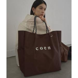 コーエン coen 【再入荷・新色登場】 coen（コーエン） ロゴ ポリキャンバストートバッグ（Lサイズ） （DK.BROWN）