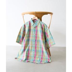 コーエン coen シアサッカーチェックシャツ （TURQUOISE）