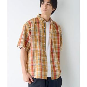 コーエン coen シアサッカーチェックシャツ （ORANGE）
