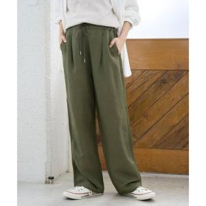 コーエン coen ■リネンレーヨンワイドストレート （OLIVE）
