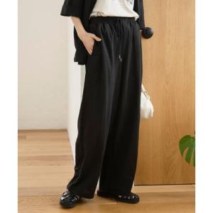 コーエン coen リネンコンカノコイージーワイドPT （BLACK）