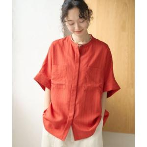 コーエン coen Ry/NyストライプWポケットF/Sシャツ （RED）