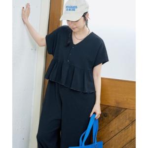 コーエン coen サッカーチェックV/Nサロペット （NAVY）