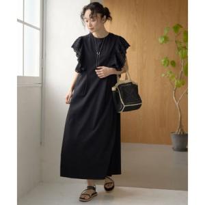 コーエン coen カットワークレースキリカエカットソーOP （BLACK）