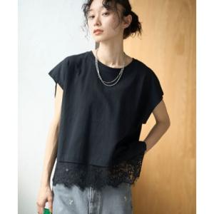 コーエン coen スソレースドッキングF/Sカットソー （BLACK）