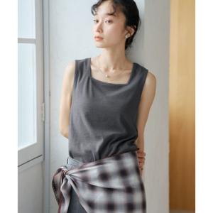 コーエン coen リブスクエアネックタンクトップ【インフルエンサー紹介アイテム】 （DK.GRAY）