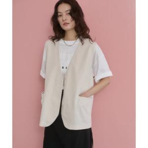 コレクトバイハンチ Collect by Hunch フレンチリネン ジレ （オフホワイト）