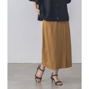 コレクトバイハンチ Collect by Hunch 【WEB限定・別注】フレンチリネン ラップ風 タイトスカート （マスタード）