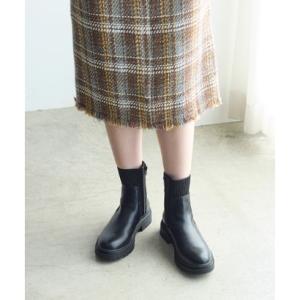 コカ COCA サイドゴアリブニットブーツ （BL）