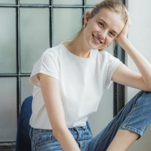 コカ coca COTTON from the U.S.フレンチスリーブUネックTシャツ （White）
