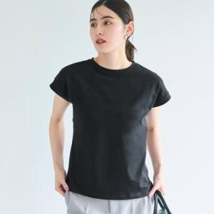 コカ coca COTTON from the U.S.フレンチスリーブUネックTシャツ （Black）